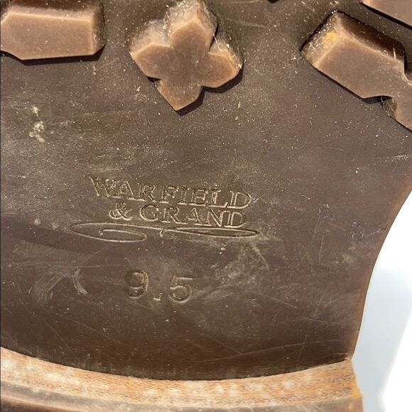 WARFIELD & GRAND Clove Brown Leather Porter Cap Toe Lace Up Boots-9.5 - Picture 9 of 9
